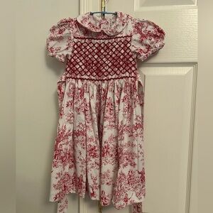 Beautiful Italian Toile Dress with Smocking